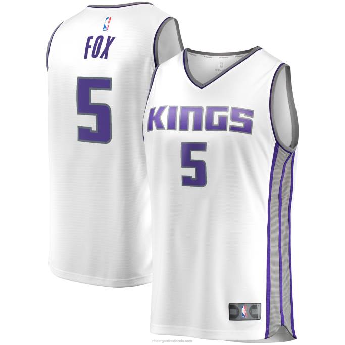 NBA 0F6D16796 Sacramento Kings De'Aaron Fox White Réplica de camiseta de jugador Fast Break
