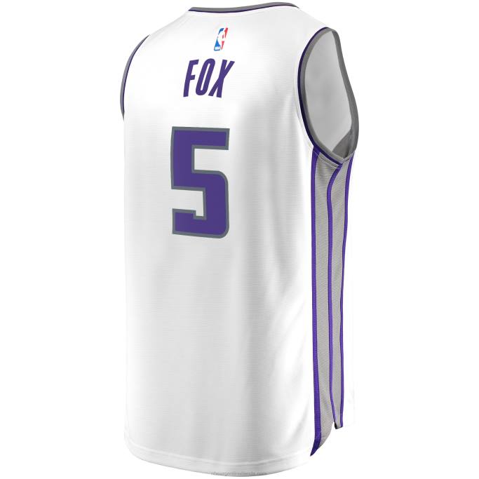 NBA 0F6D16796 Sacramento Kings De'Aaron Fox White Réplica de camiseta de jugador Fast Break