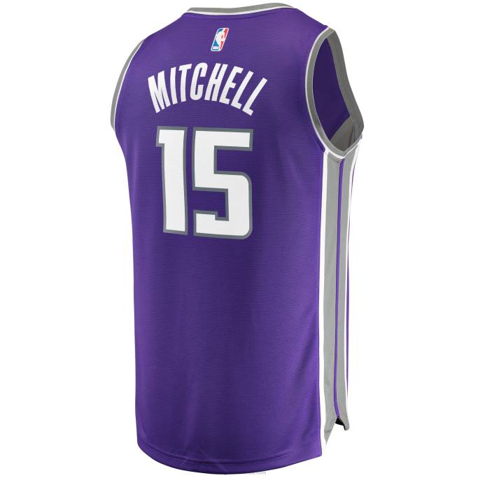 NBA 0F6D17013 Sacramento Kings Davion Mitchell Purple 2021 draft primera ronda pick fast break réplica jersey