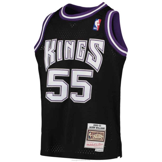 NBA 0F6D17121 sacramento kings jason williams black hardwood classics swingman camiseta retro
