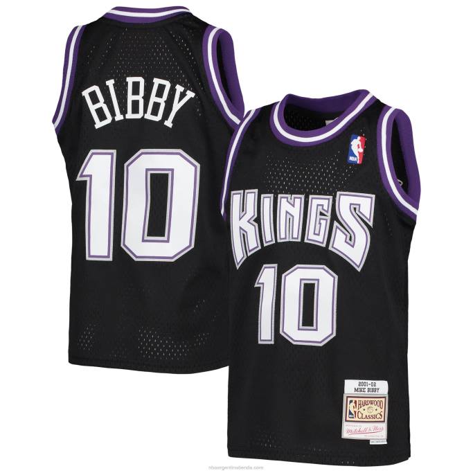 NBA 0F6D17183 sacramento kings mike bibby mitchell & ness black hardwood classics swingman jersey