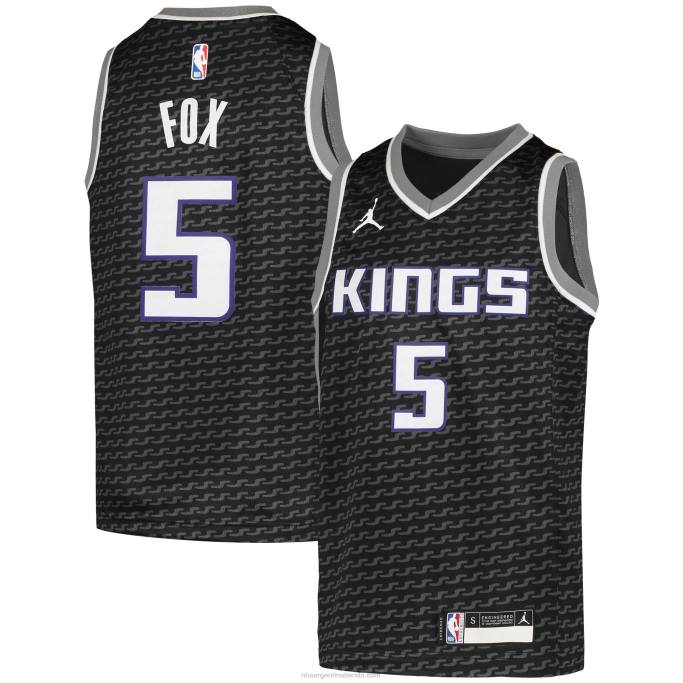 NBA 0F6D17309 sacramento kings de'aaron fox jordan marca negro swingman jugador jersey