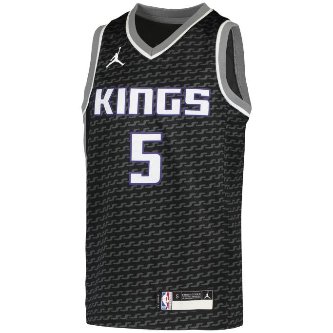NBA 0F6D17309 sacramento kings de'aaron fox jordan marca negro swingman jugador jersey