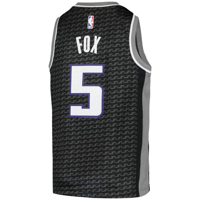 NBA 0F6D17309 sacramento kings de'aaron fox jordan marca negro swingman jugador jersey