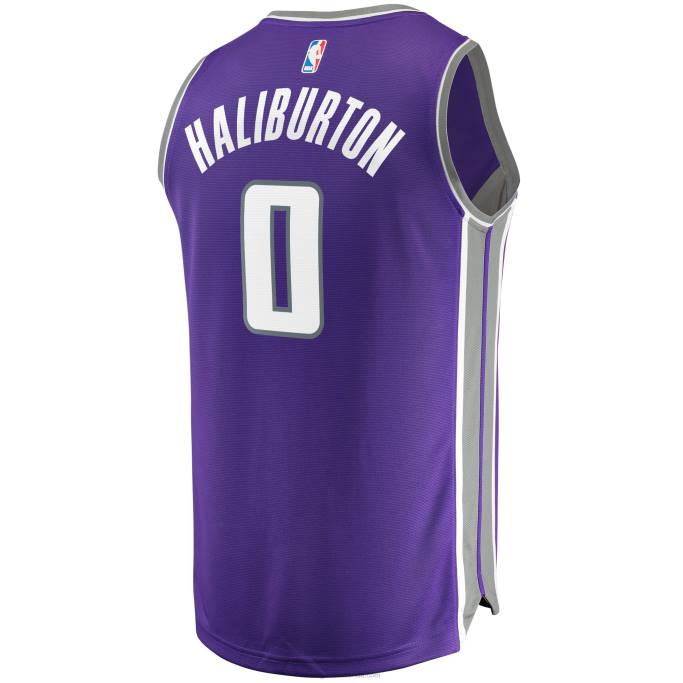 NBA 0F6D17356 sacramento kings tyrese haliburton draft púrpura primera ronda pick fast break replica jersey