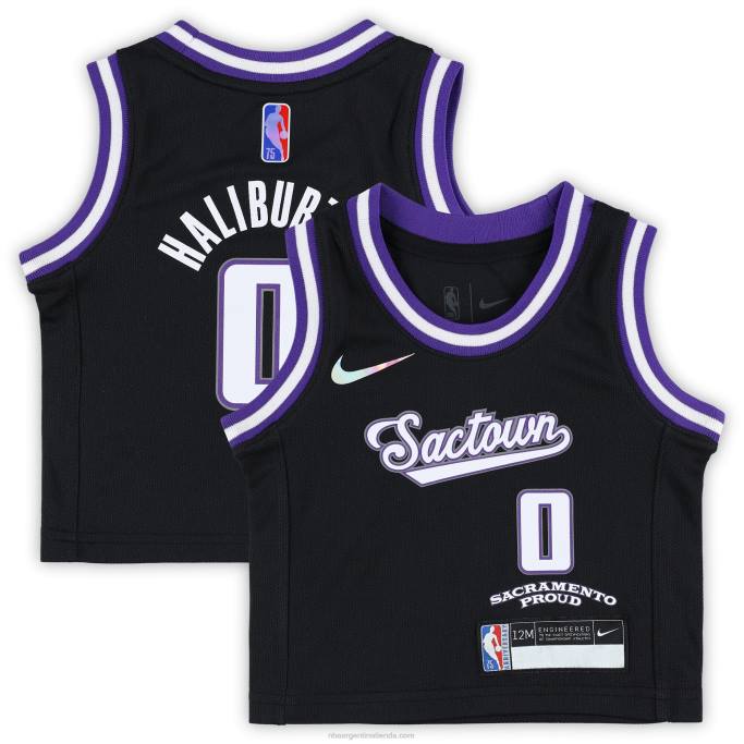 NBA 0F6D17902 camiseta nike sacramento kings tyrese haliburton negra réplica