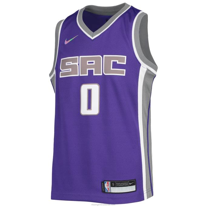 NBA 0F6D18121 Camiseta Sacramento Kings Tyrese Haliburton Nike Purple Diamond Swingman