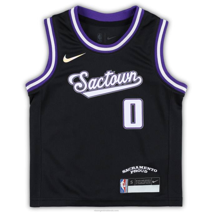 NBA 0F6D18193 Preescolar Sacramento Kings Tyrese Haliburton Nike Negro Replica Jersey