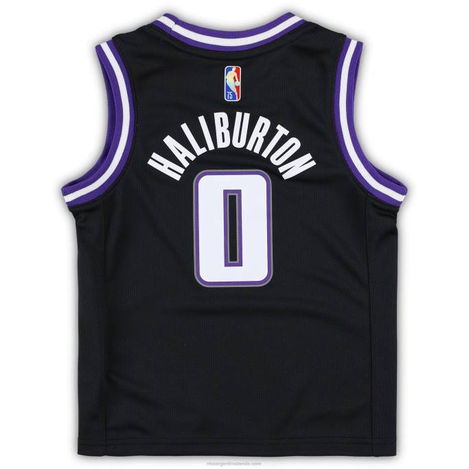 NBA 0F6D18193 Preescolar Sacramento Kings Tyrese Haliburton Nike Negro Replica Jersey
