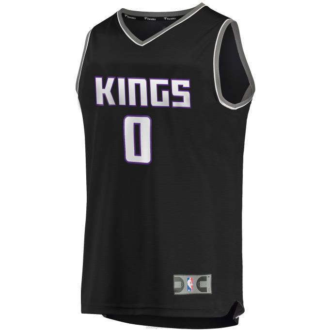 NBA 0F6D18289 Sacramento Kings Tyrese Haliburton camiseta de jugador de réplica de descanso rápido negro