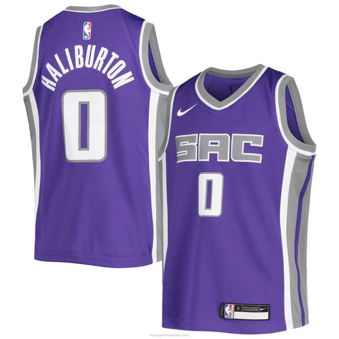 NBA 0F6D18740 Camiseta Sacramento Kings Tyrese Haliburton Nike Swingman Púrpura
