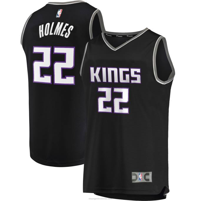 NBA 0F6D18915 Sacramento Kings Richaun Holmes camiseta de jugador de réplica de descanso rápido negro