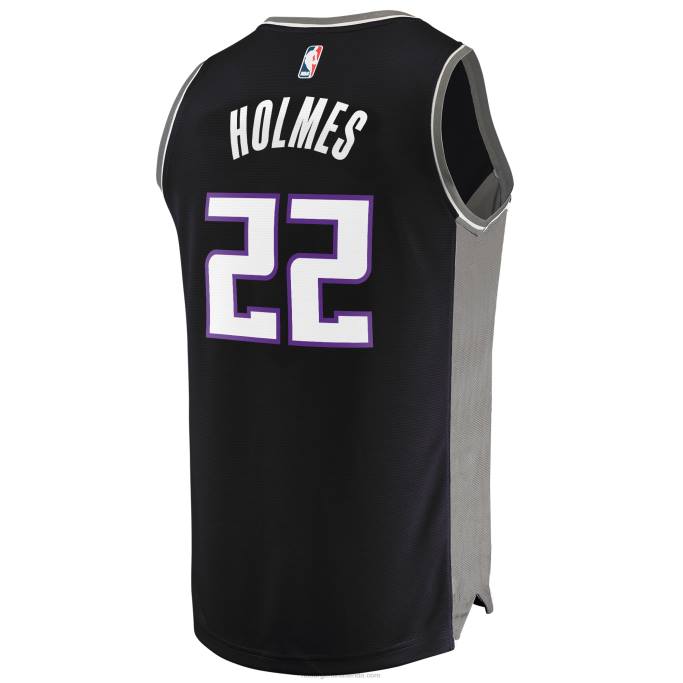 NBA 0F6D18915 Sacramento Kings Richaun Holmes camiseta de jugador de réplica de descanso rápido negro