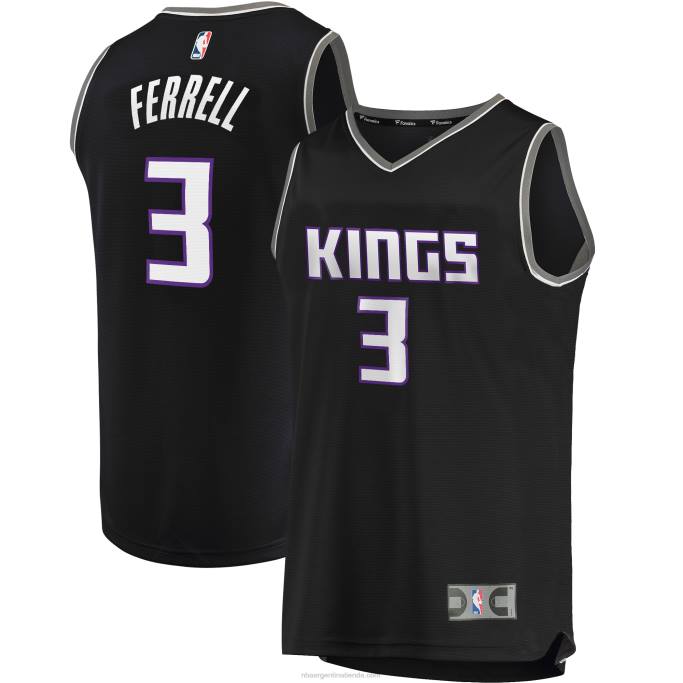 NBA 0F6D19766 Sacramento Kings Yogi Ferrell Réplica de camiseta negra de jugador Fast Break
