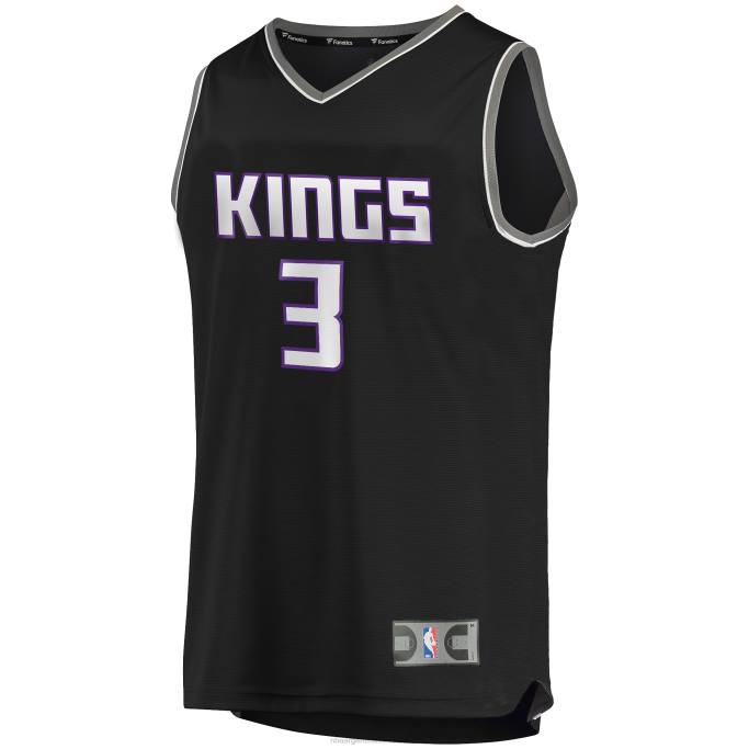 NBA 0F6D19766 Sacramento Kings Yogi Ferrell Réplica de camiseta negra de jugador Fast Break