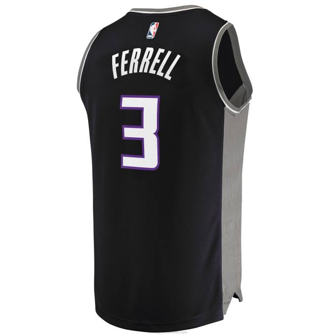 NBA 0F6D19766 Sacramento Kings Yogi Ferrell Réplica de camiseta negra de jugador Fast Break