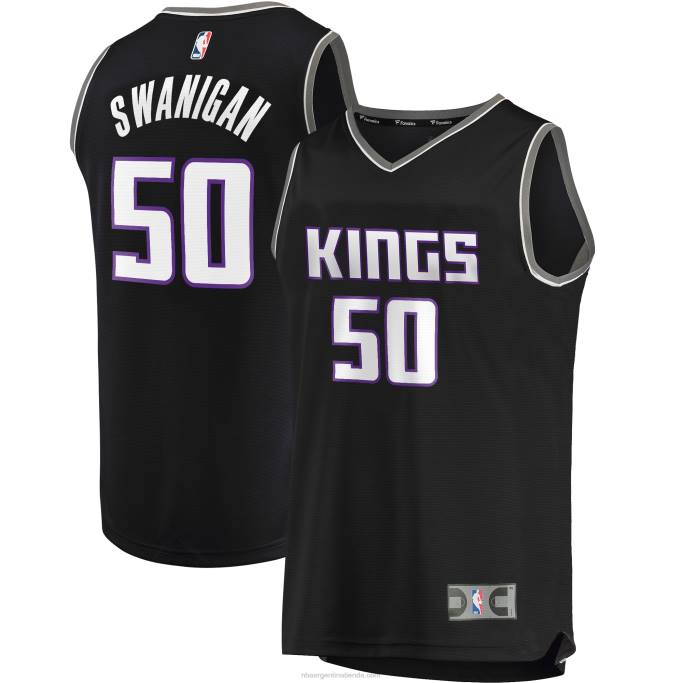 NBA 0F6D19813 sacramento kings caleb swanigan negro fast break réplica jugador jersey