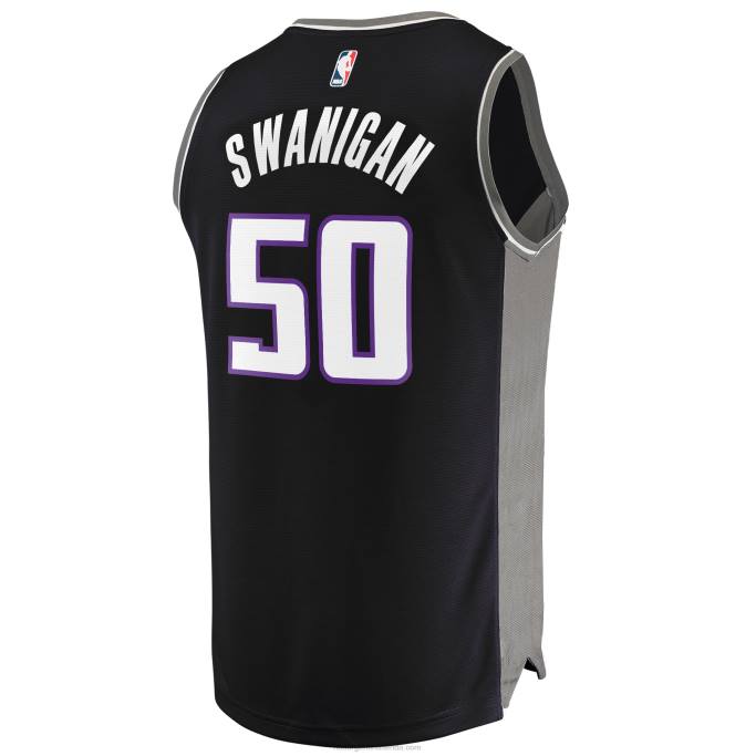 NBA 0F6D19813 sacramento kings caleb swanigan negro fast break réplica jugador jersey