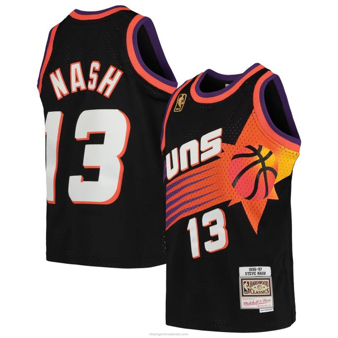 NBA 0F6D16765 phoenix suns steve nash mitchell & ness camiseta negra clásica de madera dura swingman retroceso