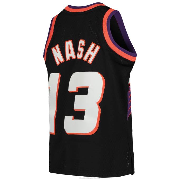 NBA 0F6D16765 phoenix suns steve nash mitchell & ness camiseta negra clásica de madera dura swingman retroceso