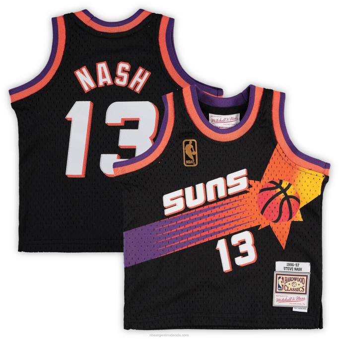 NBA 0F6D16886 phoenix suns steve nash mitchell & ness camiseta de jugador retirado clásicas de madera dura negra