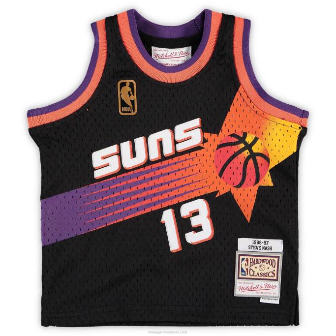 NBA 0F6D16886 phoenix suns steve nash mitchell & ness camiseta de jugador retirado clásicas de madera dura negra