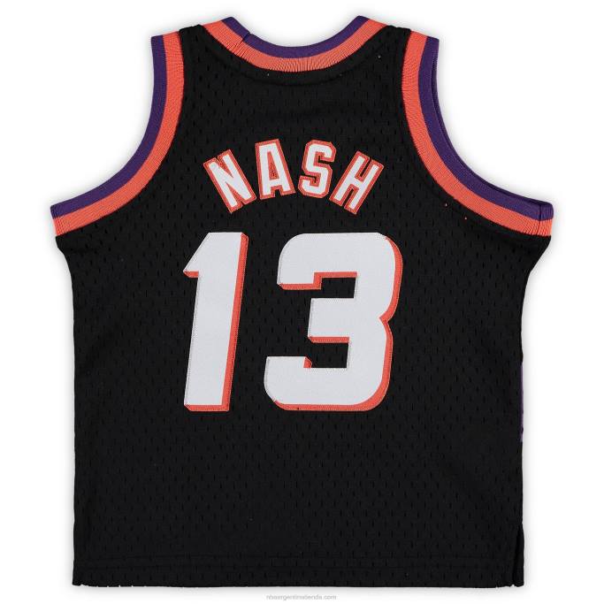 NBA 0F6D16886 phoenix suns steve nash mitchell & ness camiseta de jugador retirado clásicas de madera dura negra