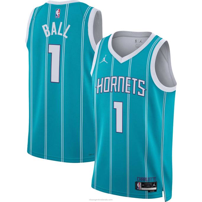 NBA 0F6D175 charlotte hornets lamelo ball jordan marca teal swingman jersey