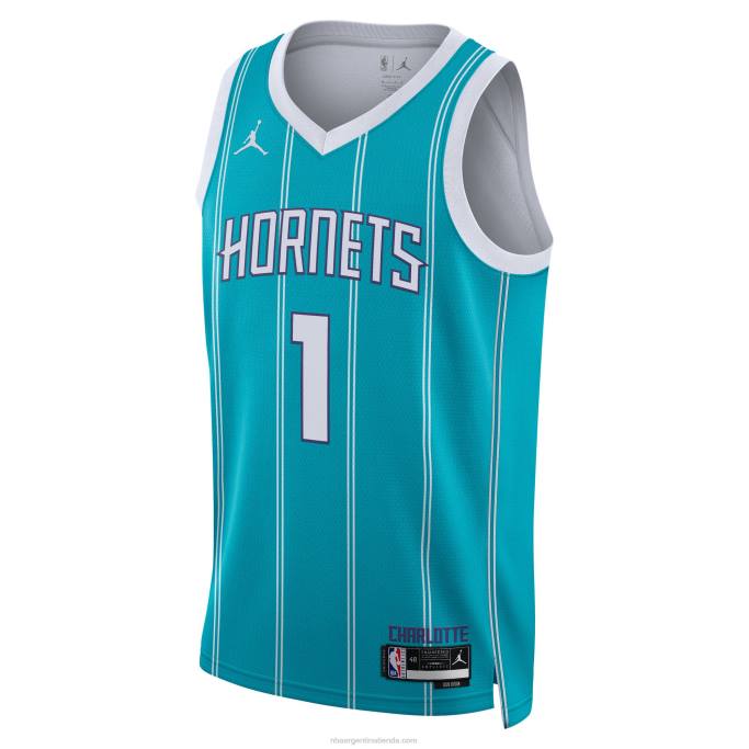 NBA 0F6D175 charlotte hornets lamelo ball jordan marca teal swingman jersey
