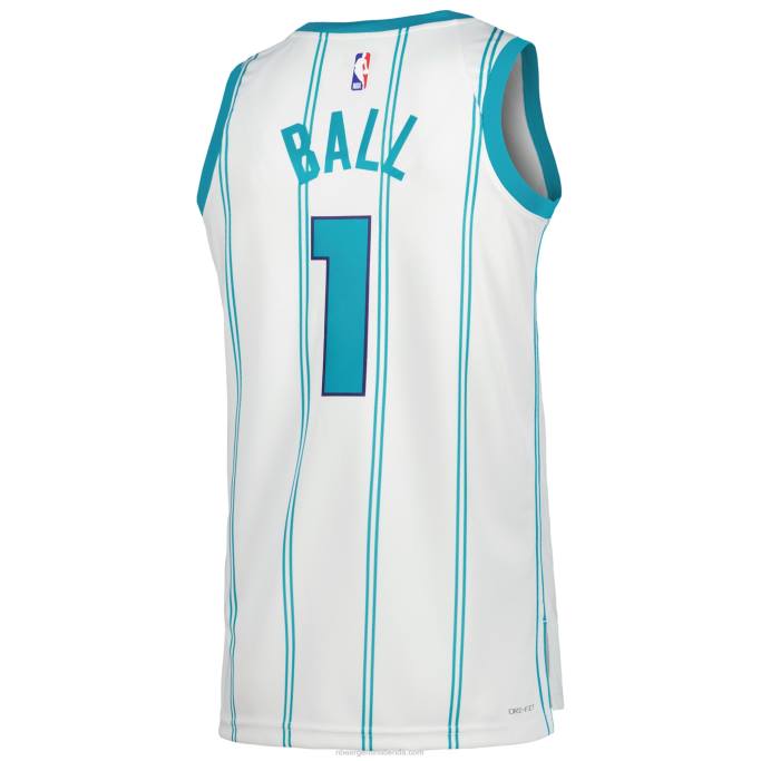 NBA 0F6D359 charlotte hornets lamelo ball jordan brand blanco swingman jersey