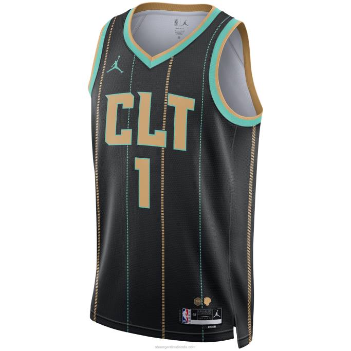 NBA 0F6D77 charlotte hornets lamelo ball jordan brand negro swingman jersey