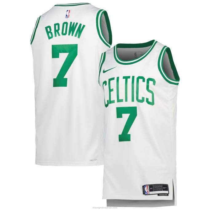 NBA 0F6D1302 camiseta boston celtics jaylen marron nike blanco swingman
