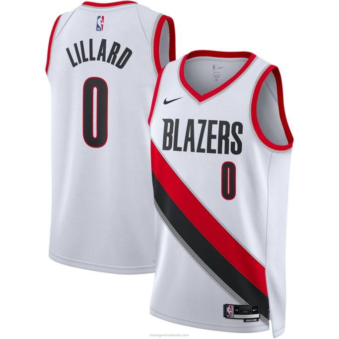 NBA 0F6D1394 camiseta portland trail blazers damian lillard nike blanca swingman