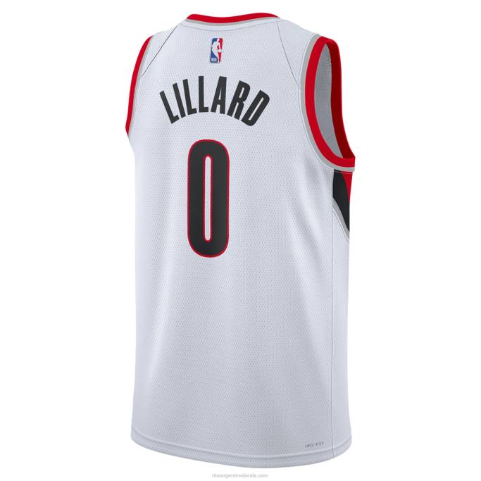 NBA 0F6D1394 camiseta portland trail blazers damian lillard nike blanca swingman