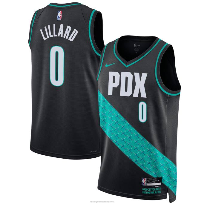 NBA 0F6D39 camiseta portland trail blazers damian lillard nike swingman negro