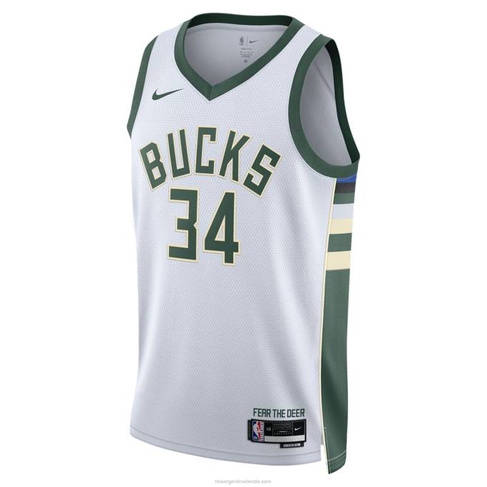 NBA 0F6D204 camiseta milwaukee bucks giannis antetokounmpo nike blanca swingman