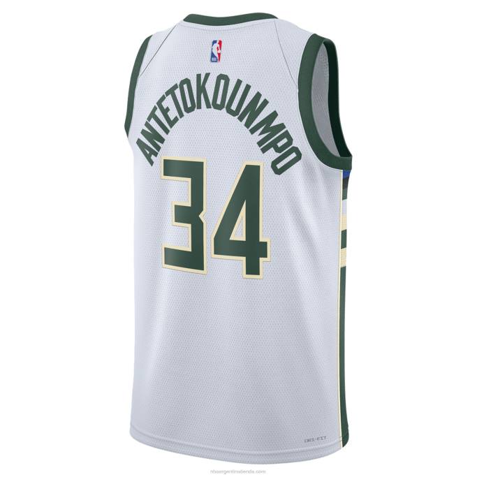 NBA 0F6D204 camiseta milwaukee bucks giannis antetokounmpo nike blanca swingman
