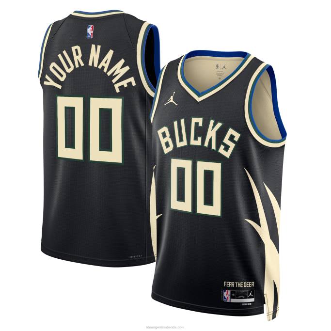NBA 0F6D3044 milwaukee bucks jordan marca negro swingman personalizado jersey