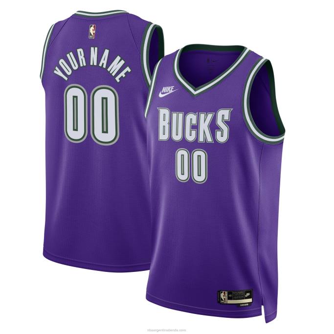 NBA 0F6D365 milwaukee bucks nike púrpura custom swingman jersey