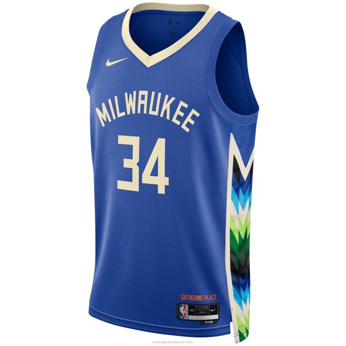 NBA 0F6D85 milwaukee bucks giannis antetokounmpo camiseta nike royal swingman