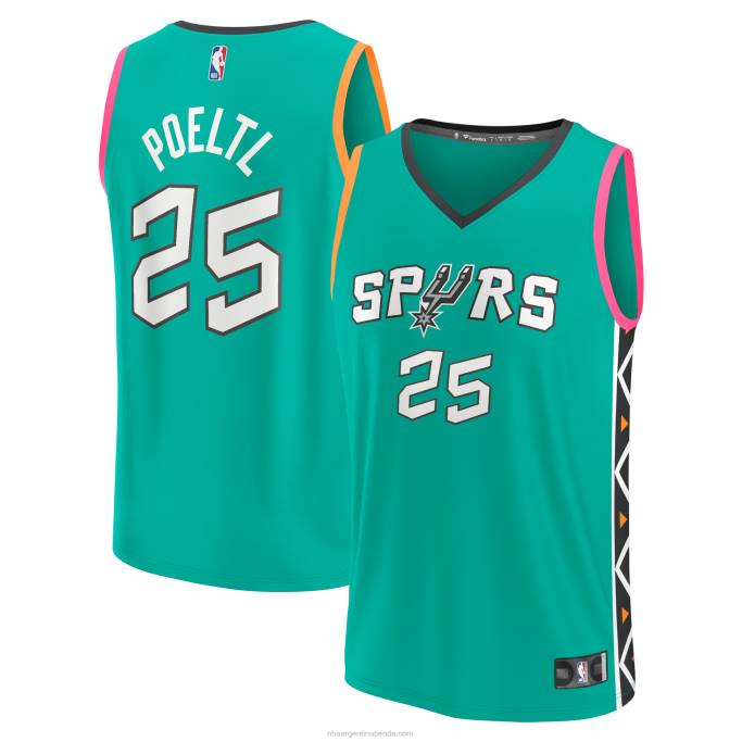 NBA 0F6D7133 camiseta san antonio spurs jakob poeltl turquesa fastbreak