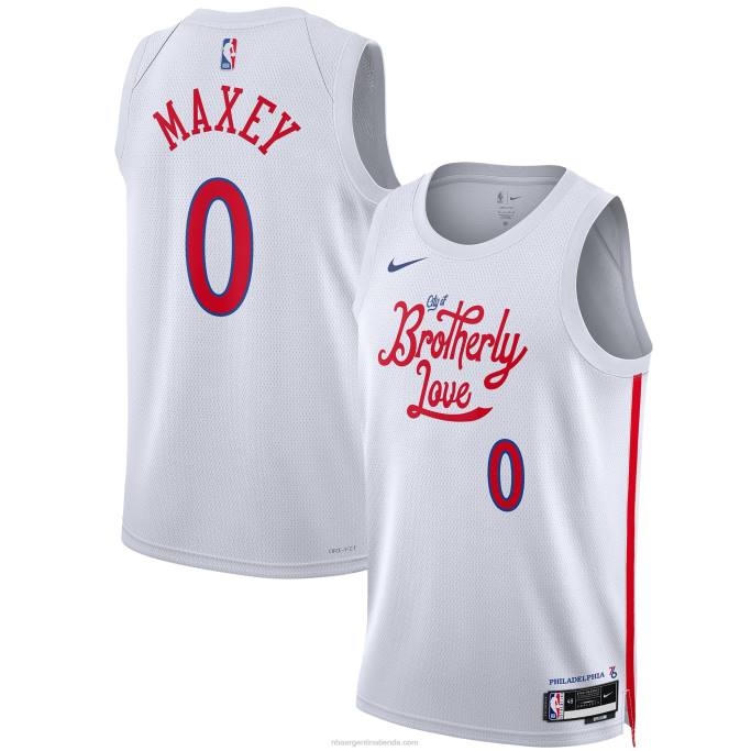 NBA 0F6D131 camiseta philadelphia 76ers tyrese maxey nike blanca swingman