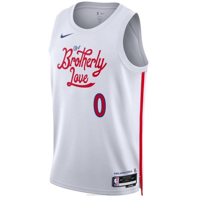NBA 0F6D131 camiseta philadelphia 76ers tyrese maxey nike blanca swingman
