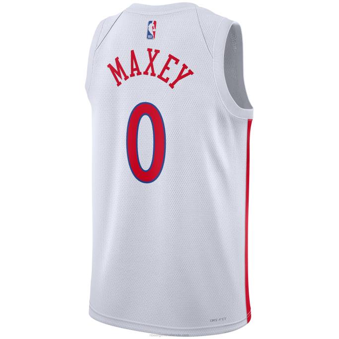 NBA 0F6D131 camiseta philadelphia 76ers tyrese maxey nike blanca swingman