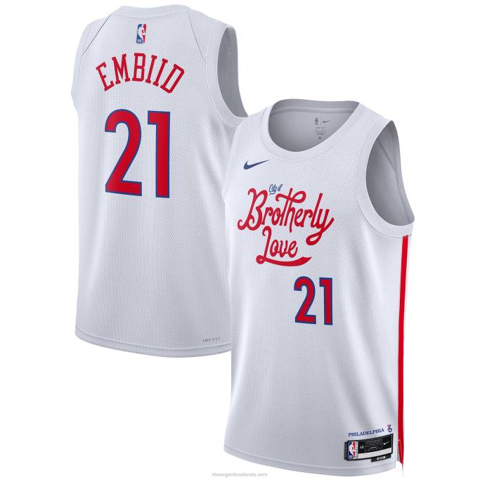 NBA 0F6D157 camiseta nike joel embiid philadelphia 76ers blanco swingman