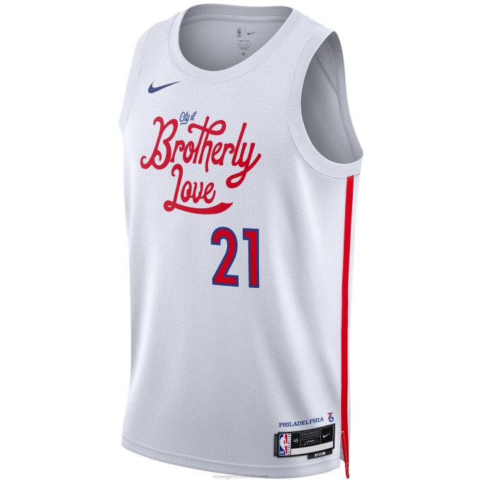 NBA 0F6D157 camiseta nike joel embiid philadelphia 76ers blanco swingman
