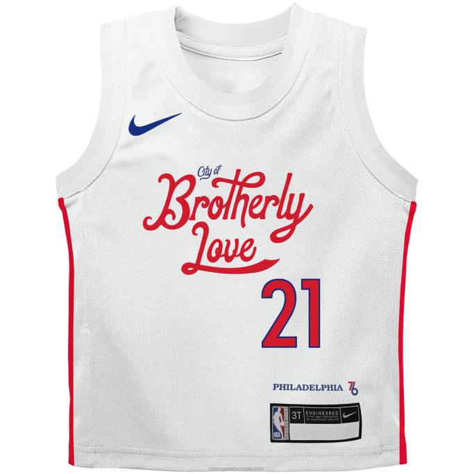 NBA 0F6D16962 camiseta nike joel embiid philadelphia 76ers réplica blanca niño