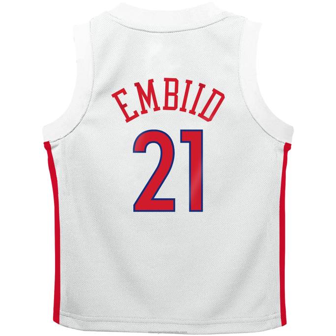 NBA 0F6D16962 camiseta nike joel embiid philadelphia 76ers réplica blanca niño