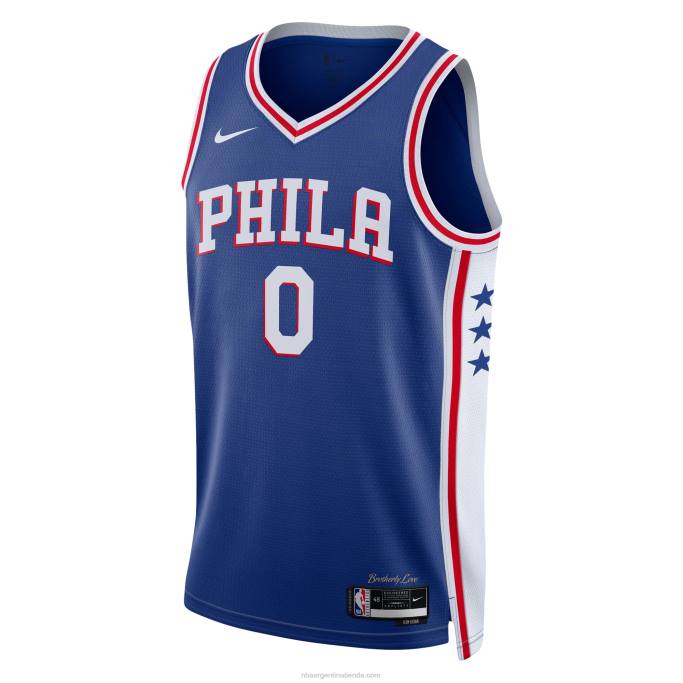 NBA 0F6D1713 philadelphia 76ers tyrese maxey nike royal swingman camiseta