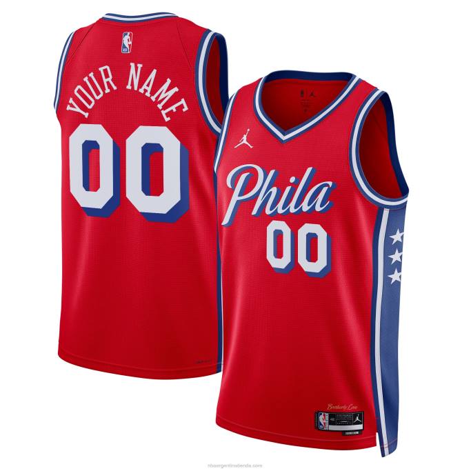 NBA 0F6D2429 philadelphia 76ers jordan brand rojo swingman camiseta personalizada